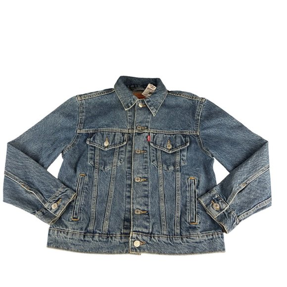 Levi's Original Medium Blue Button Up Denim Jacket Women's Size Small - Picture 1 of 3